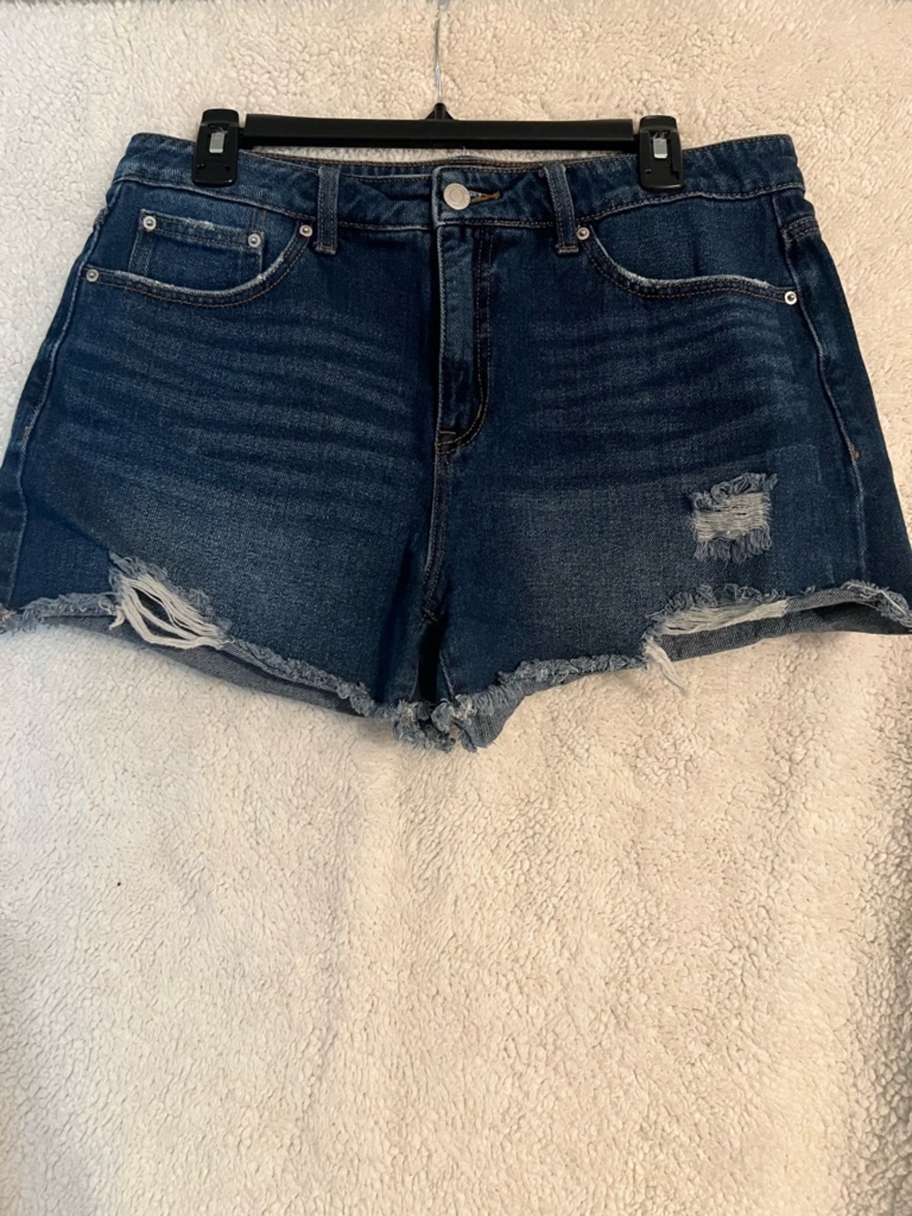 Time and Tru Dark Blue Distressed Jean Shorts